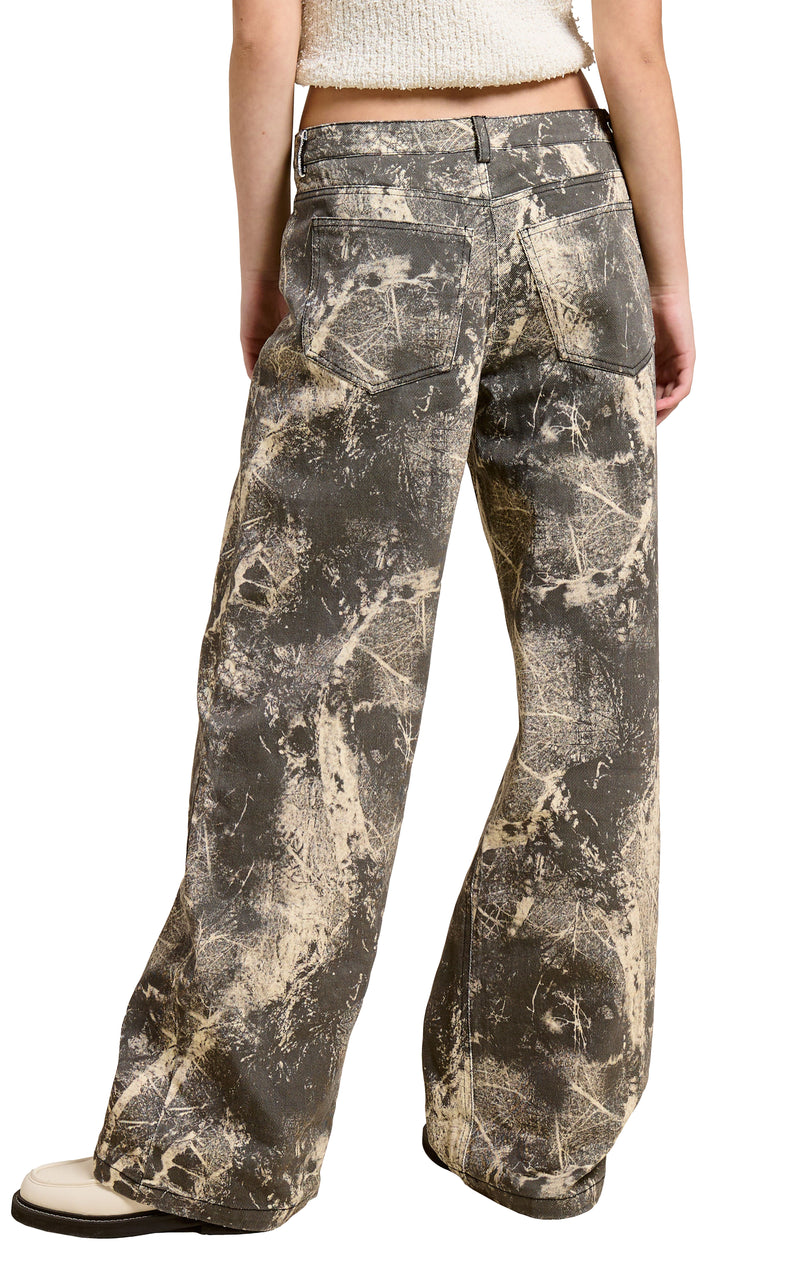 Grunge Splatter Pants in Stone