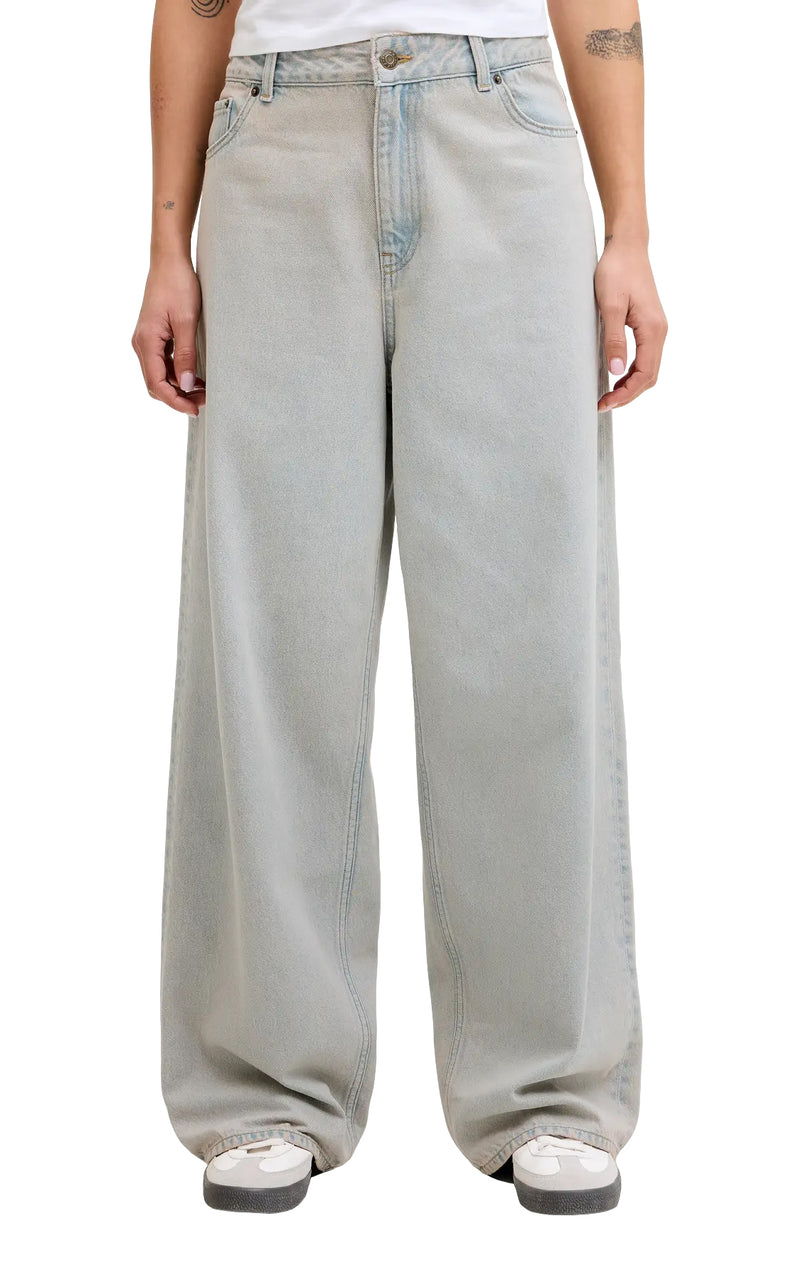 Kyoto Baggy Low Waist Denim in Light Blue Denim