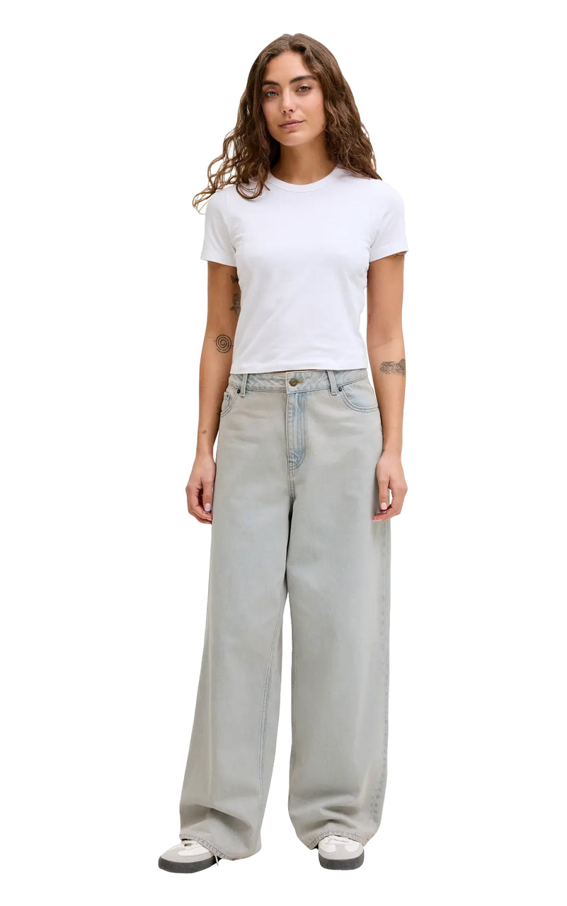 Kyoto Baggy Low Waist Denim in Light Blue Denim
