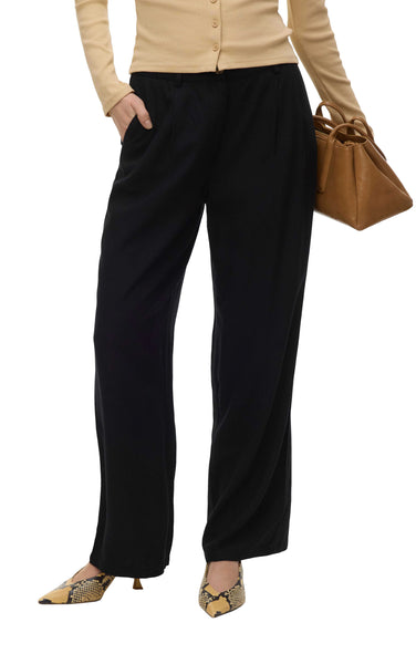My Milo Nila Mid Waist Wide Dad Pant in Black