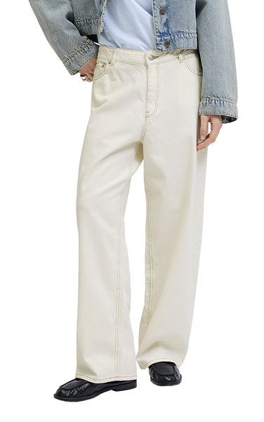 Kyoto Baggy Low Waist Denim in Off-White