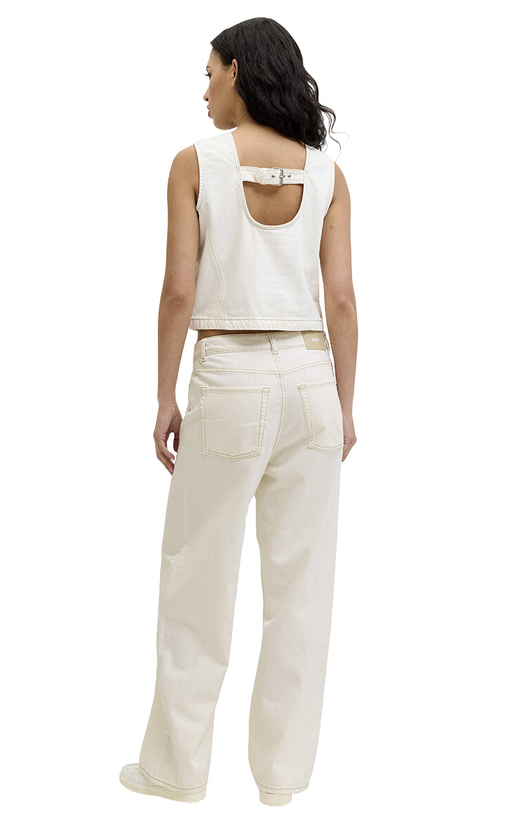 Kyoto Baggy Low Waist Denim in Off-White