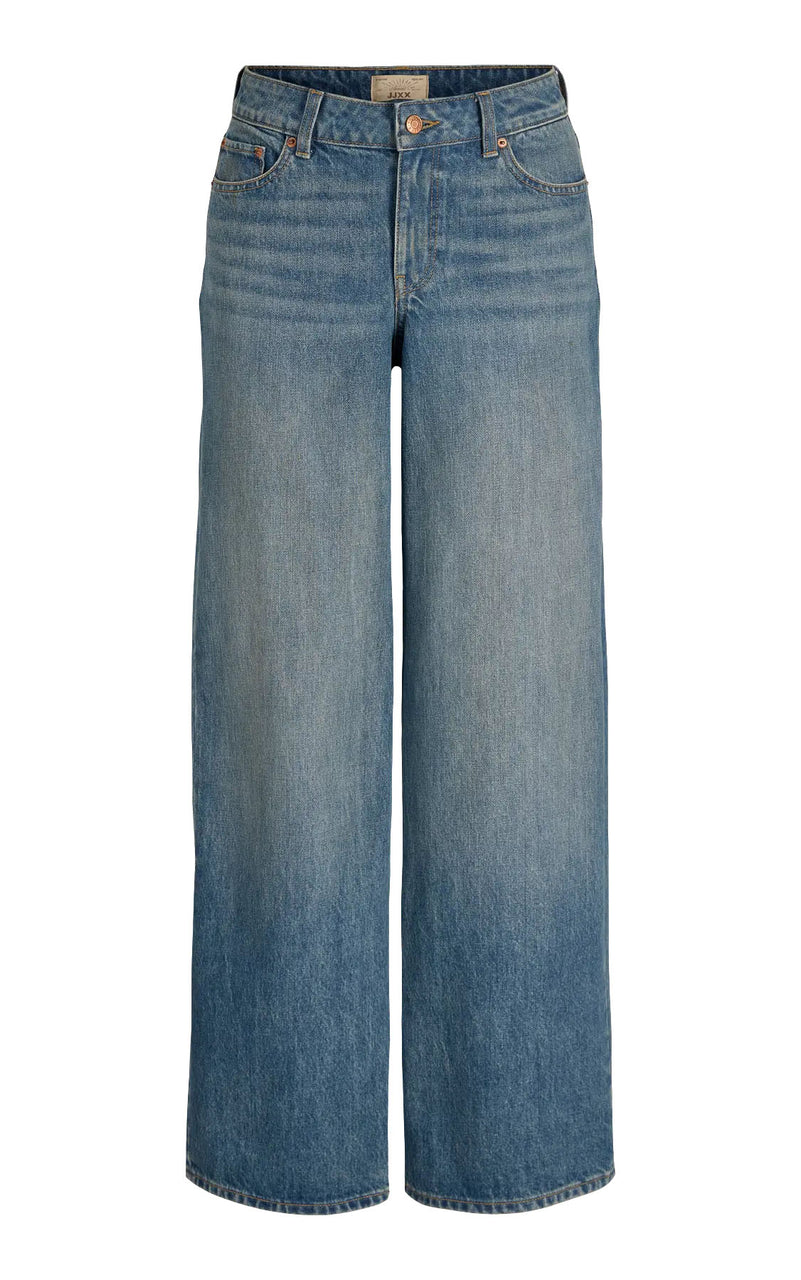 Oslo Wide Jeans in Medium Blue Denim