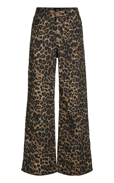 Sarah Tokyo Leo Wide High Waist Pant in Cornstalk Leo