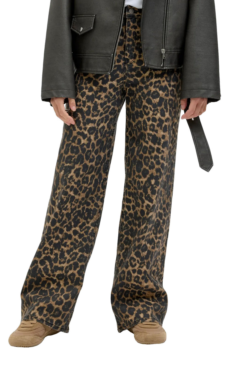 Sarah Tokyo Leo Wide High Waist Pant in Cornstalk Leo