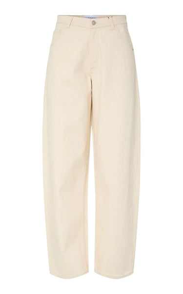 Grace High Waist Barrel Jeans in Ecru