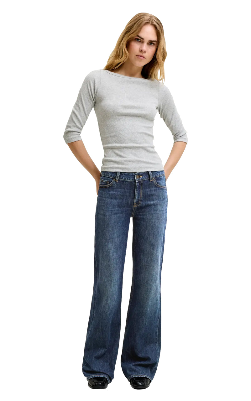 Rome Flared Mid Waist Jeans in Marley Olympic Blue