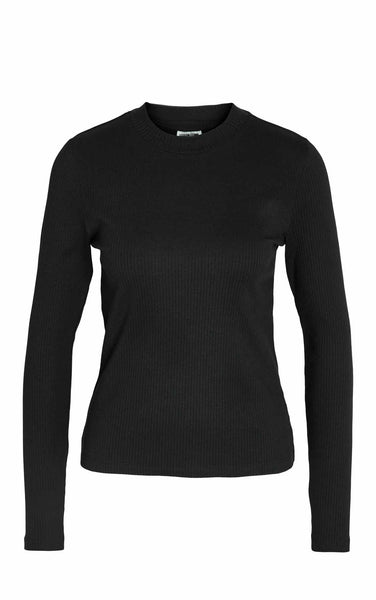 Meddi Striped Crop Sweater in Black