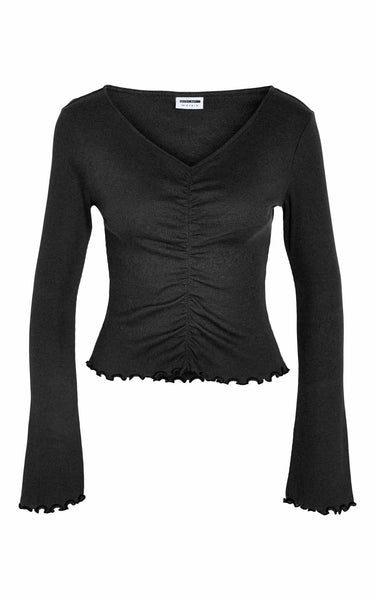 Jenny Long Sleeve Bustier Top in Black