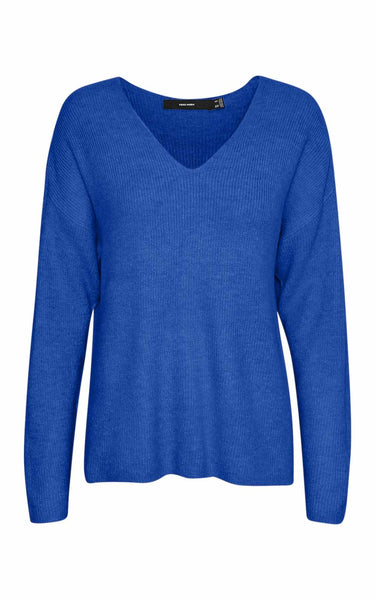 Lefile V-neck Sweater in Blue