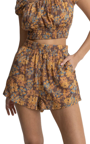 Oasis Floral Short in Chocolate