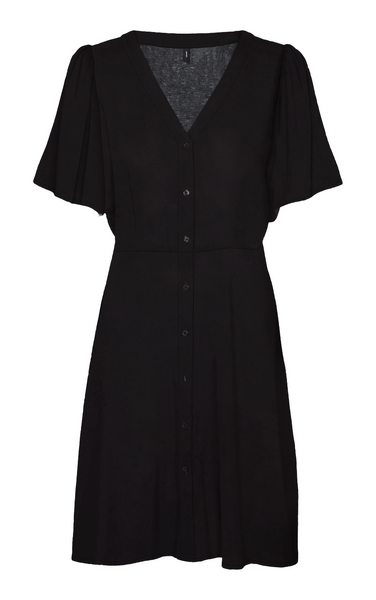 Alba Short Sleeve Short Dress in Black