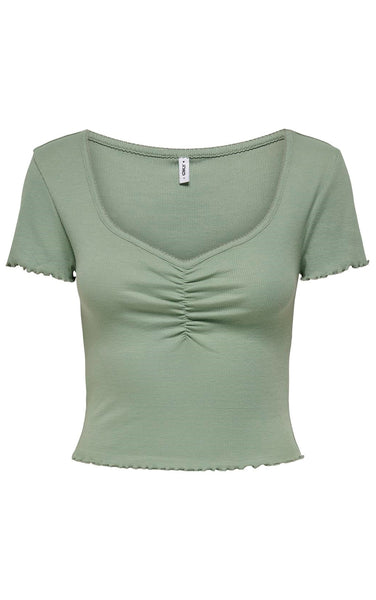 Mirsa SS Top in Hedge Green