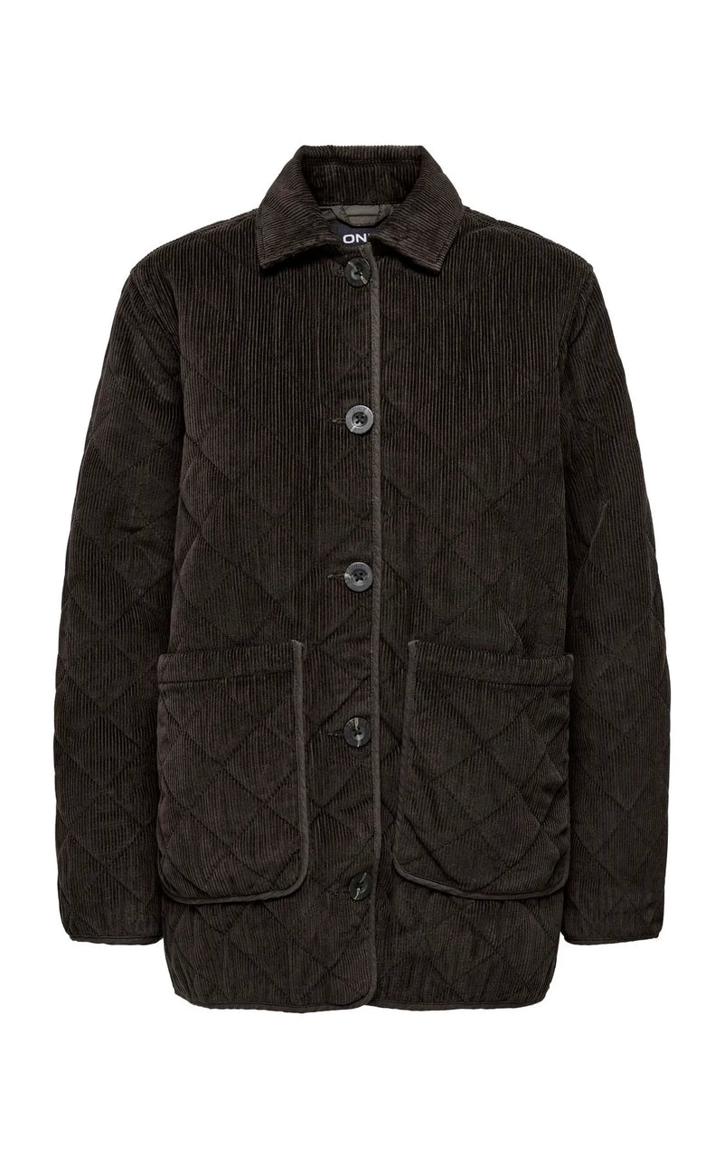 Marta Quilt Corduroy Jacket in Mole