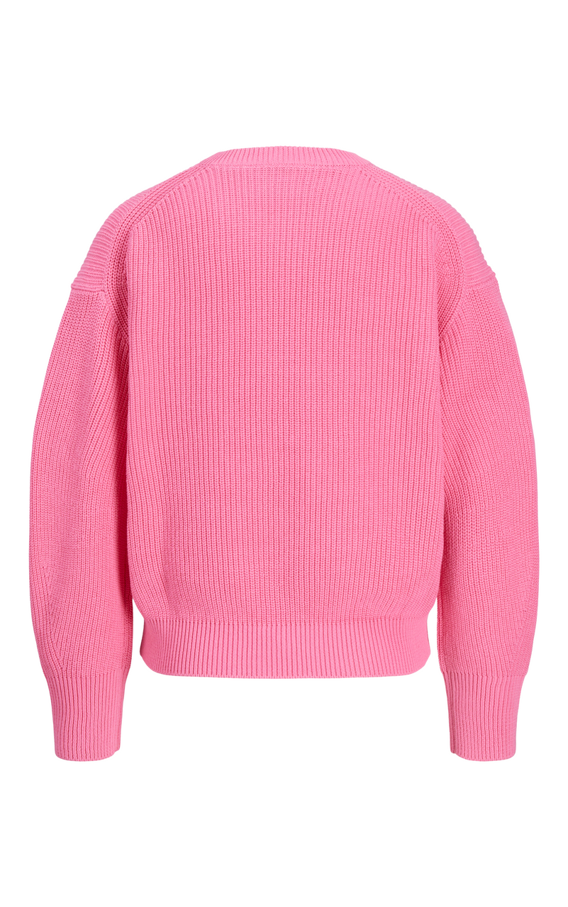 Mila Crewneck Cotton Sweater in Pink