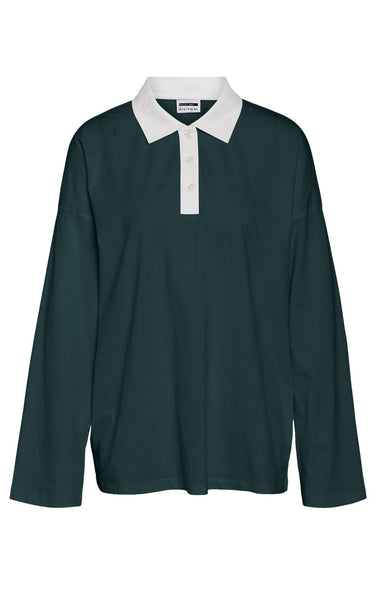 Davina LS Polo Top in Pine