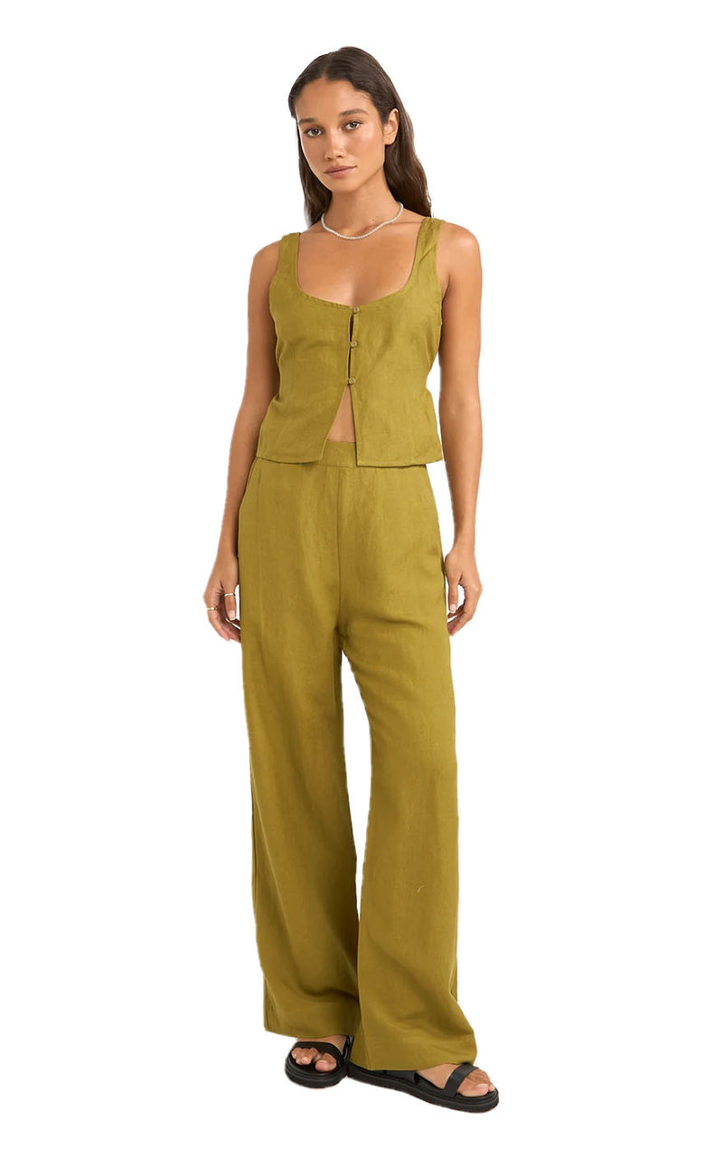 Maya Wide Leg Pant in Olive