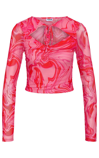 Twirl Long Sleeve Top in Bonbon Pink