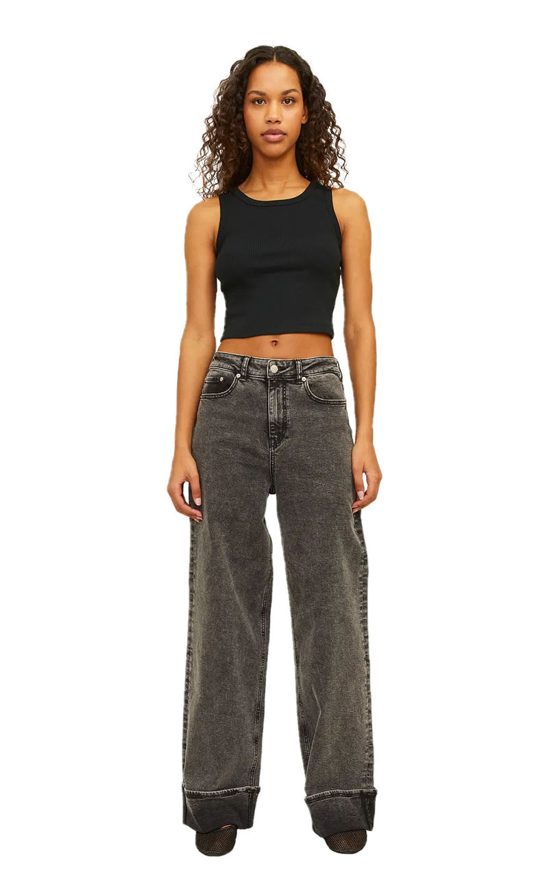 Fallon Rib Tank in Black