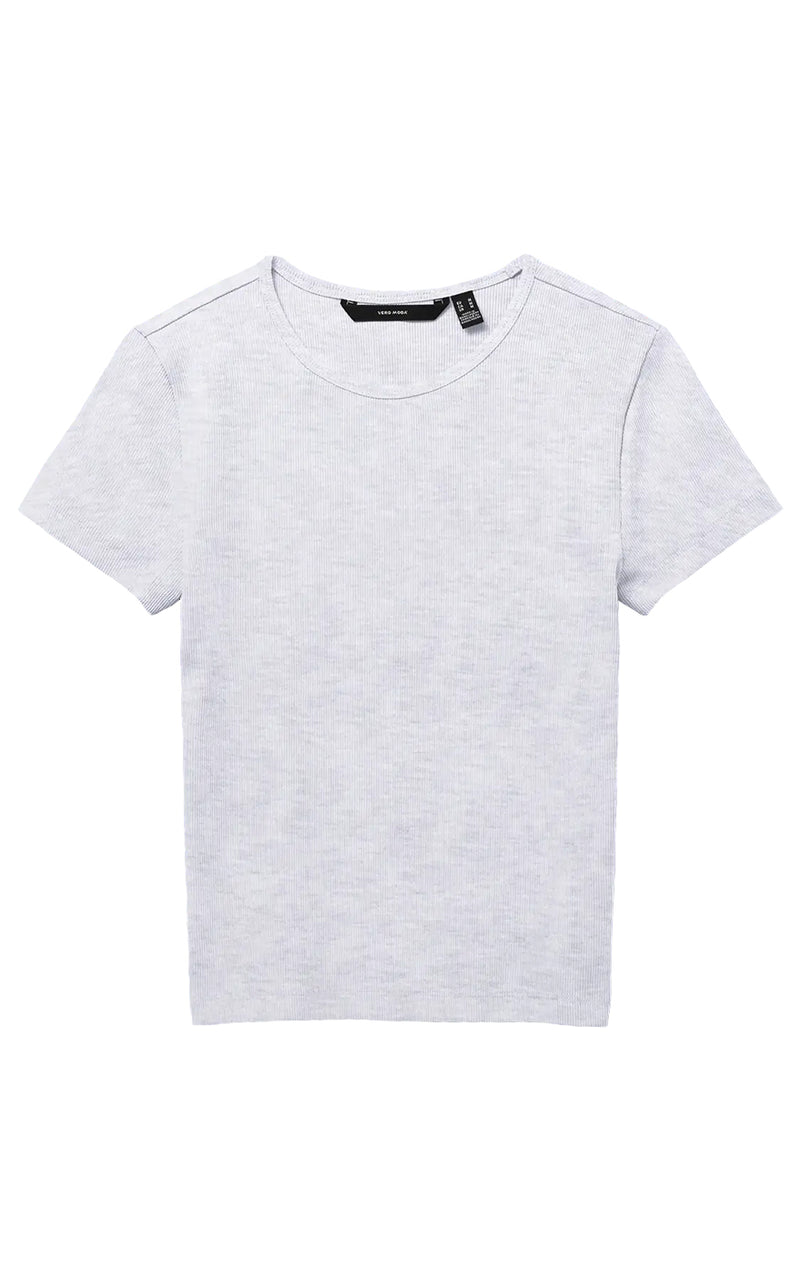 Chloe Short Sleeve Tee in Light Grey Melange