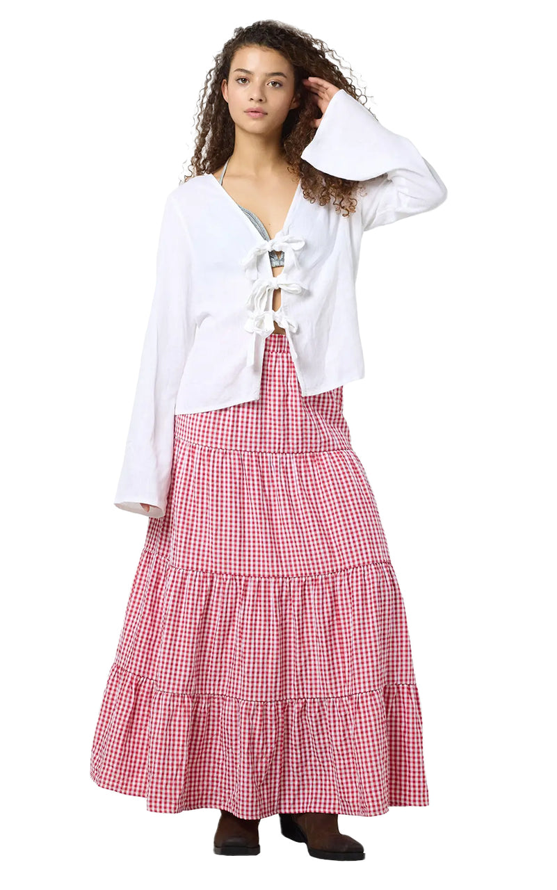 Leilani Tie Blouse in White