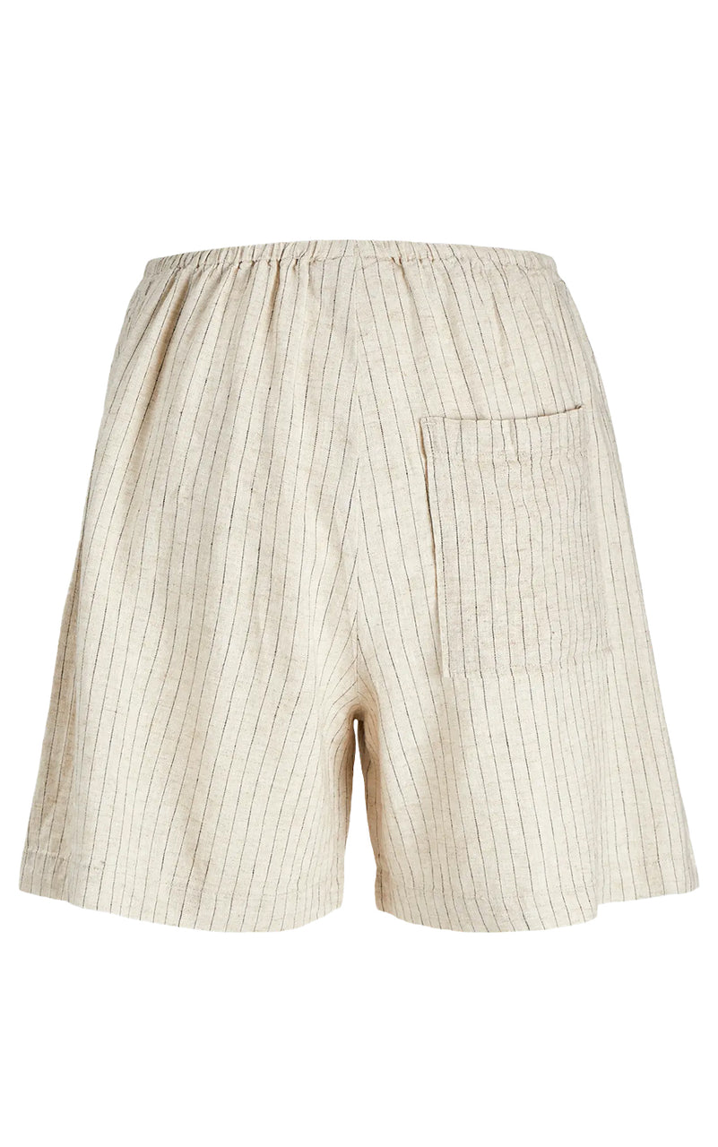 Breeze Summer Short in Feather Gray Pinstripe