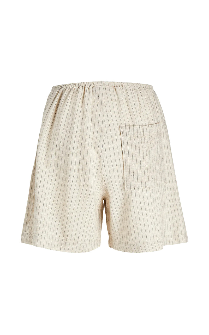Breeze Summer Short in Feather Gray Pinstripe