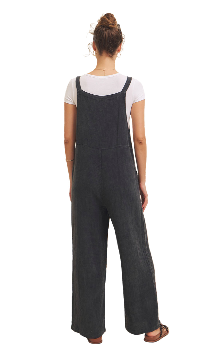 Samantha Overalls in Black Wash