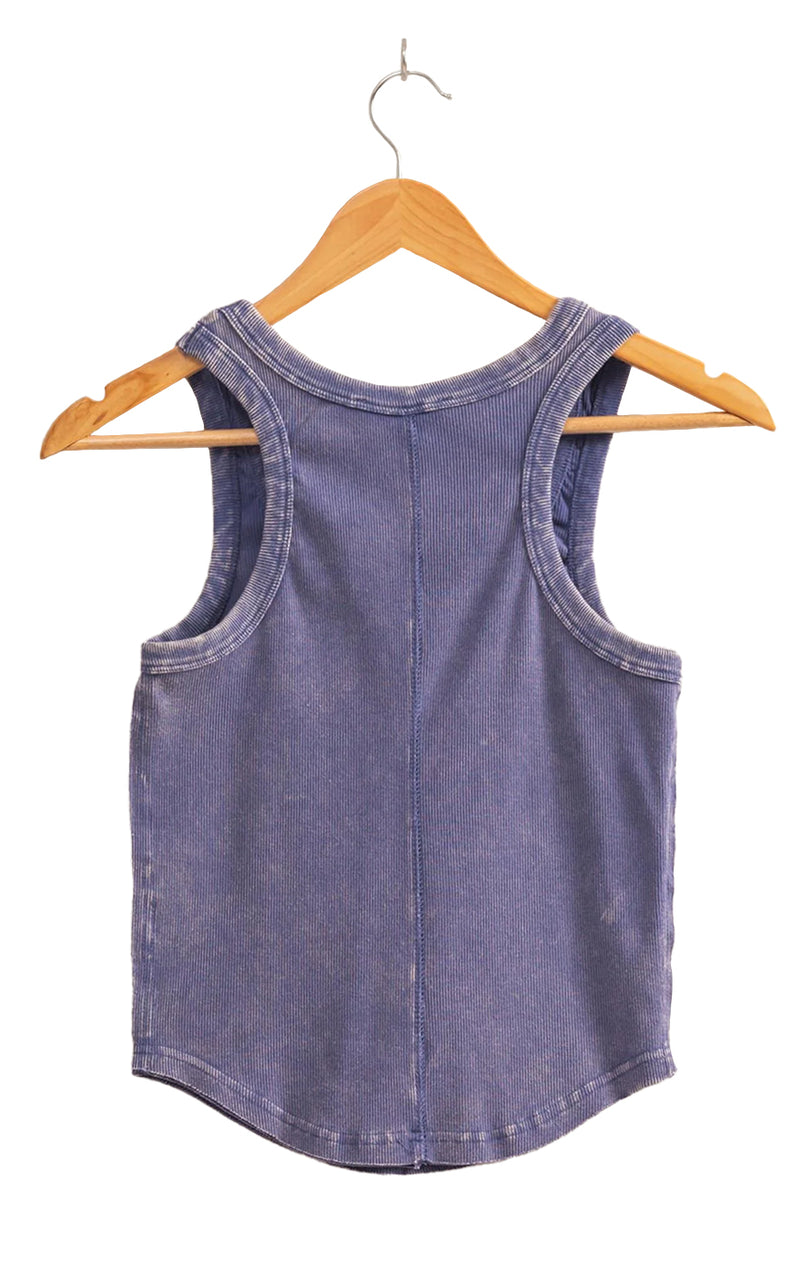Timeless Threads Acid Wash Tank in Dusty Indigo