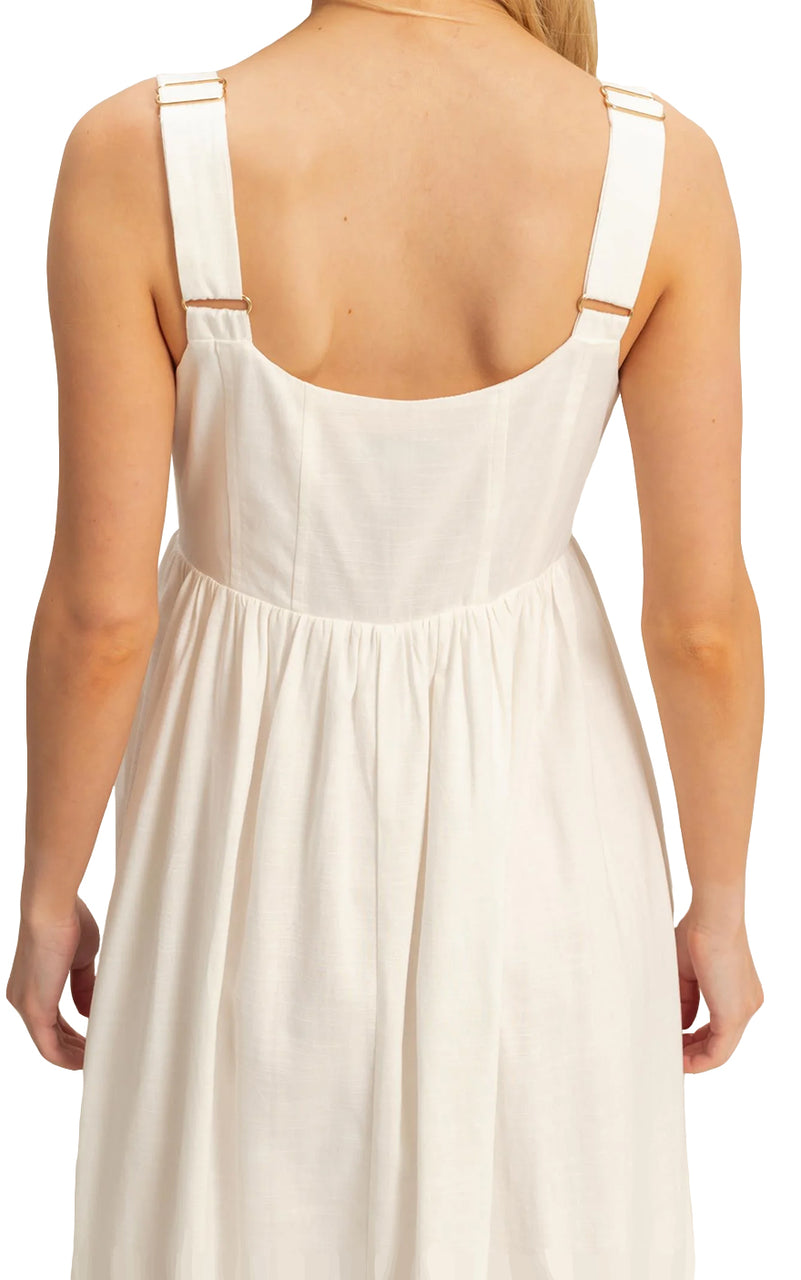 Tawny Midi Dress in White
