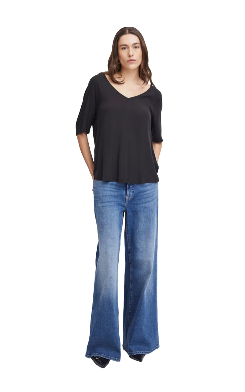 Marrakech Short Sleeve Top in Black