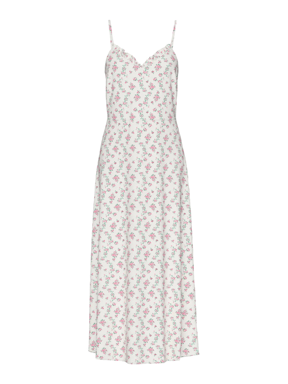 Nya Dress in Cloud Dancer with Romantic Flower