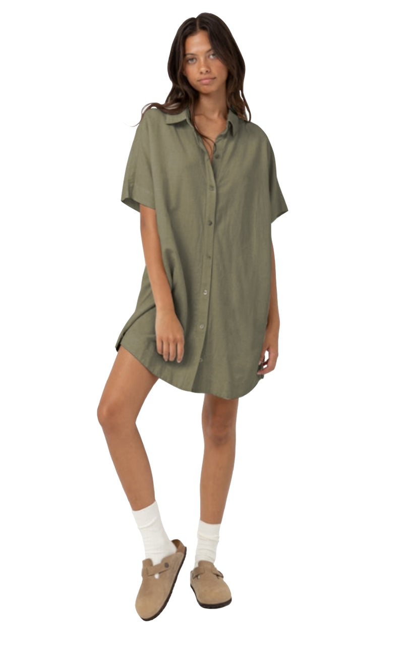 Shirt Dress in Olive