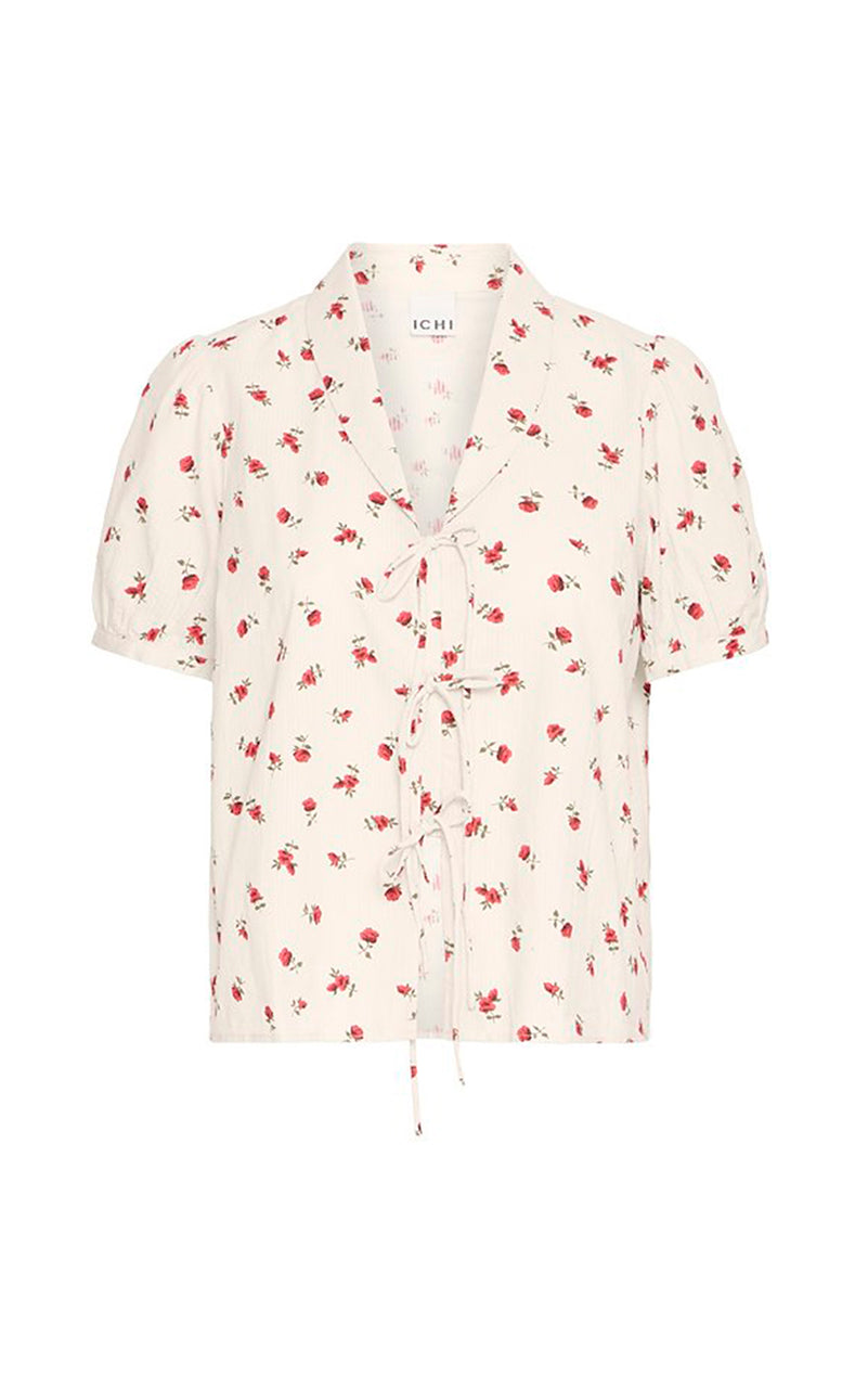 Rosey Shirt in Geranium Flower AOP