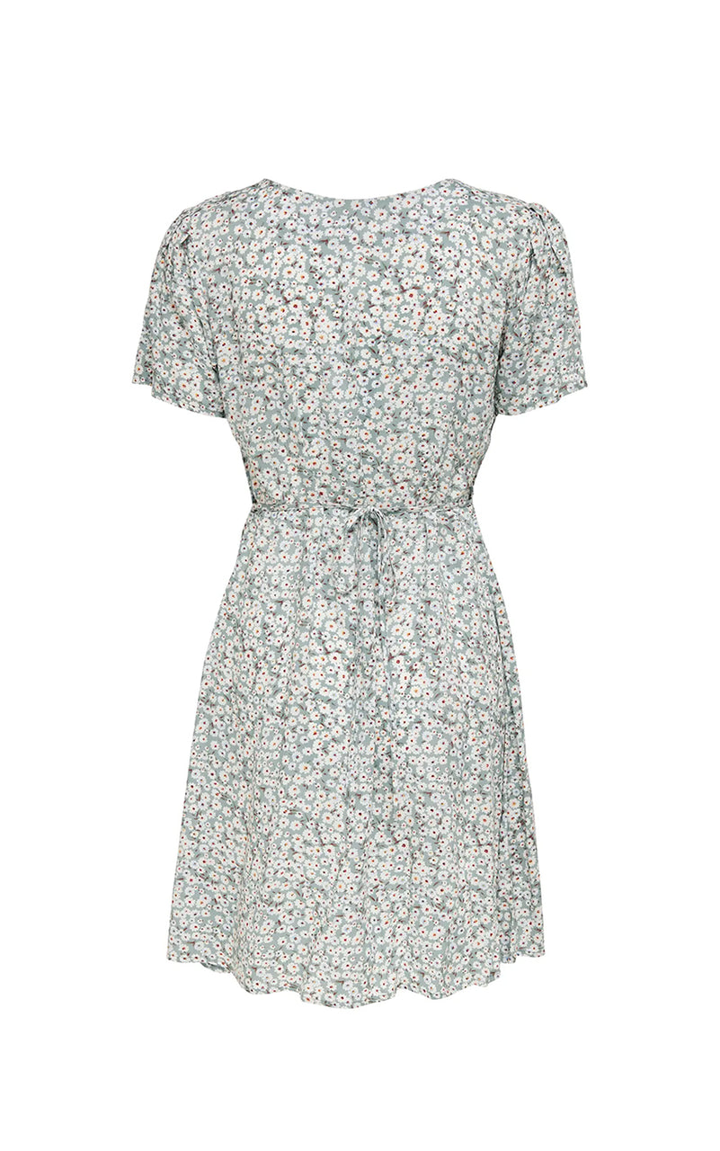 Evida Dress in Gray Mist with Flower