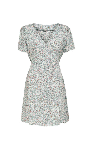 Evida Dress in Gray Mist with Flower