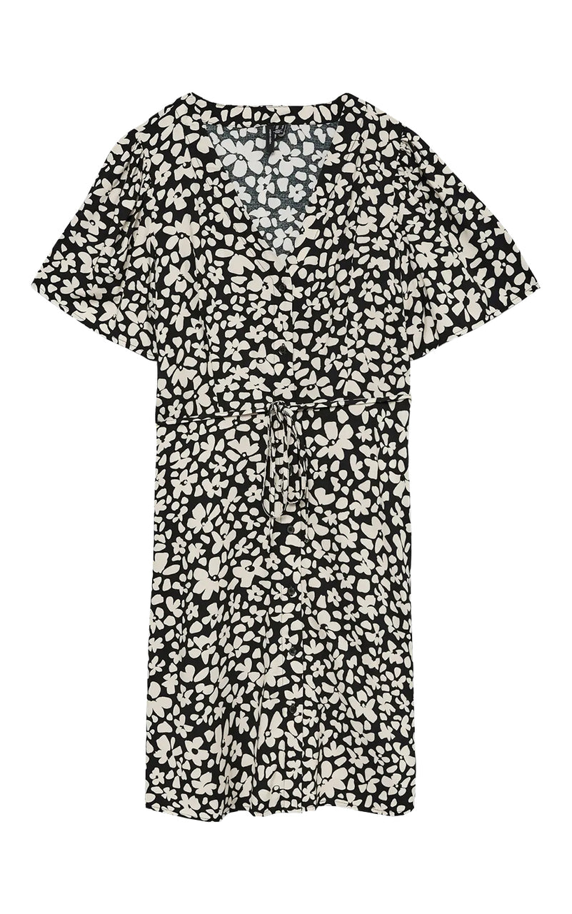 Alba Dress in Black with Sussie All Over Print