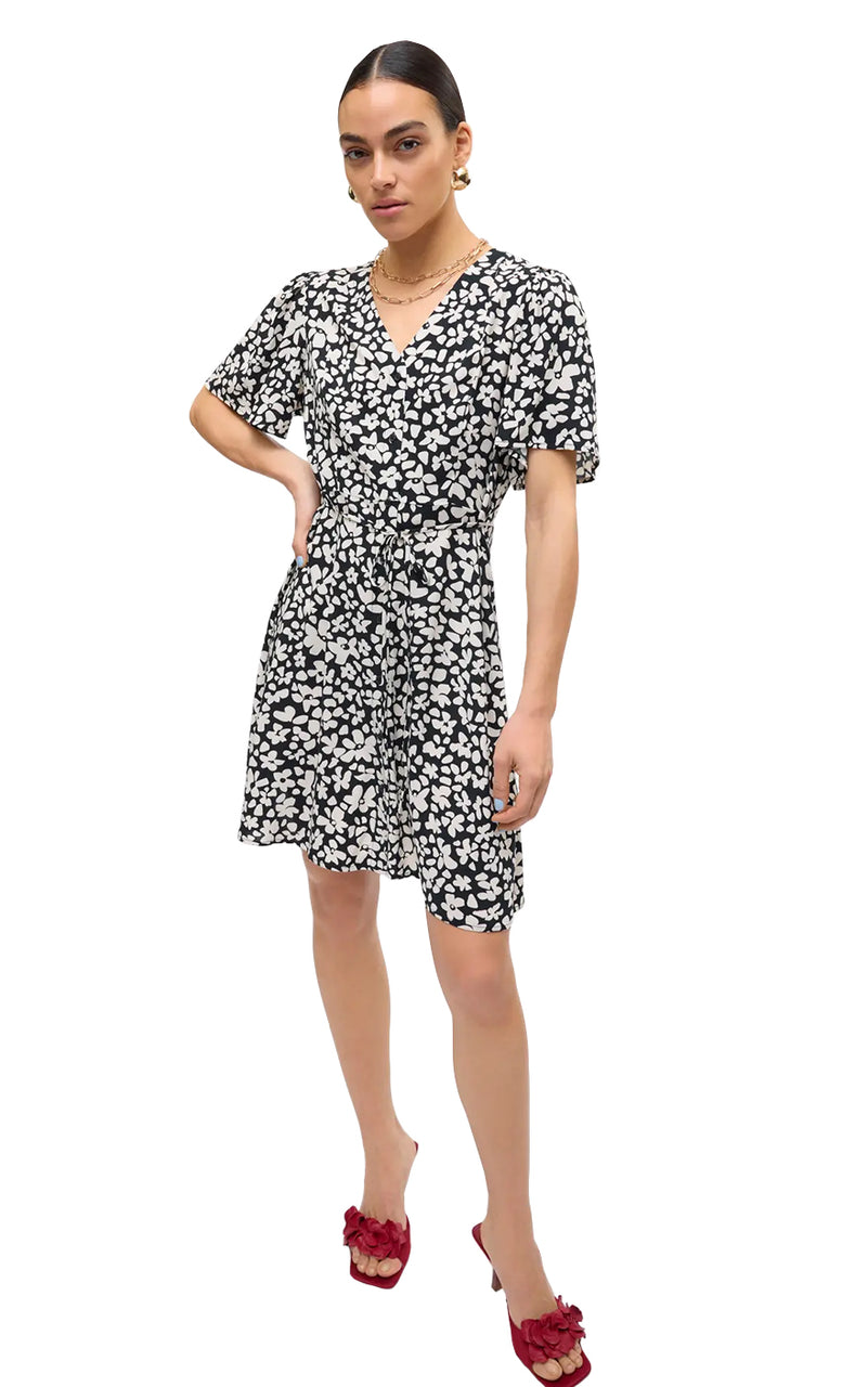 Alba Dress in Black with Sussie All Over Print