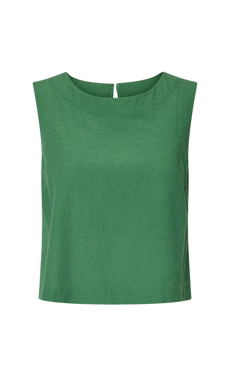 Tera Sleeveless Top in Fairway Green