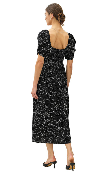 Evida Dress in Provincial Blue with Sadie Flower