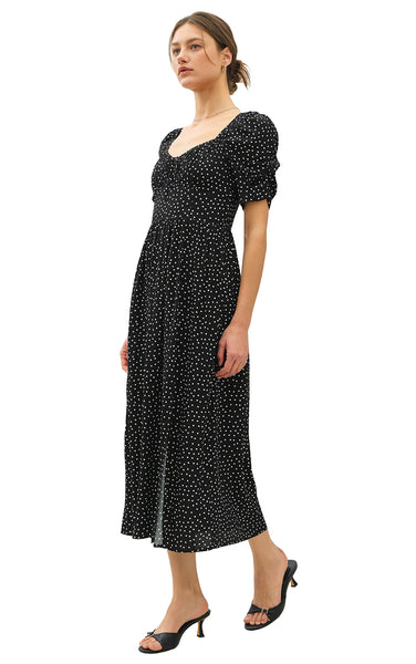 Evida Dress in Provincial Blue with Sadie Flower