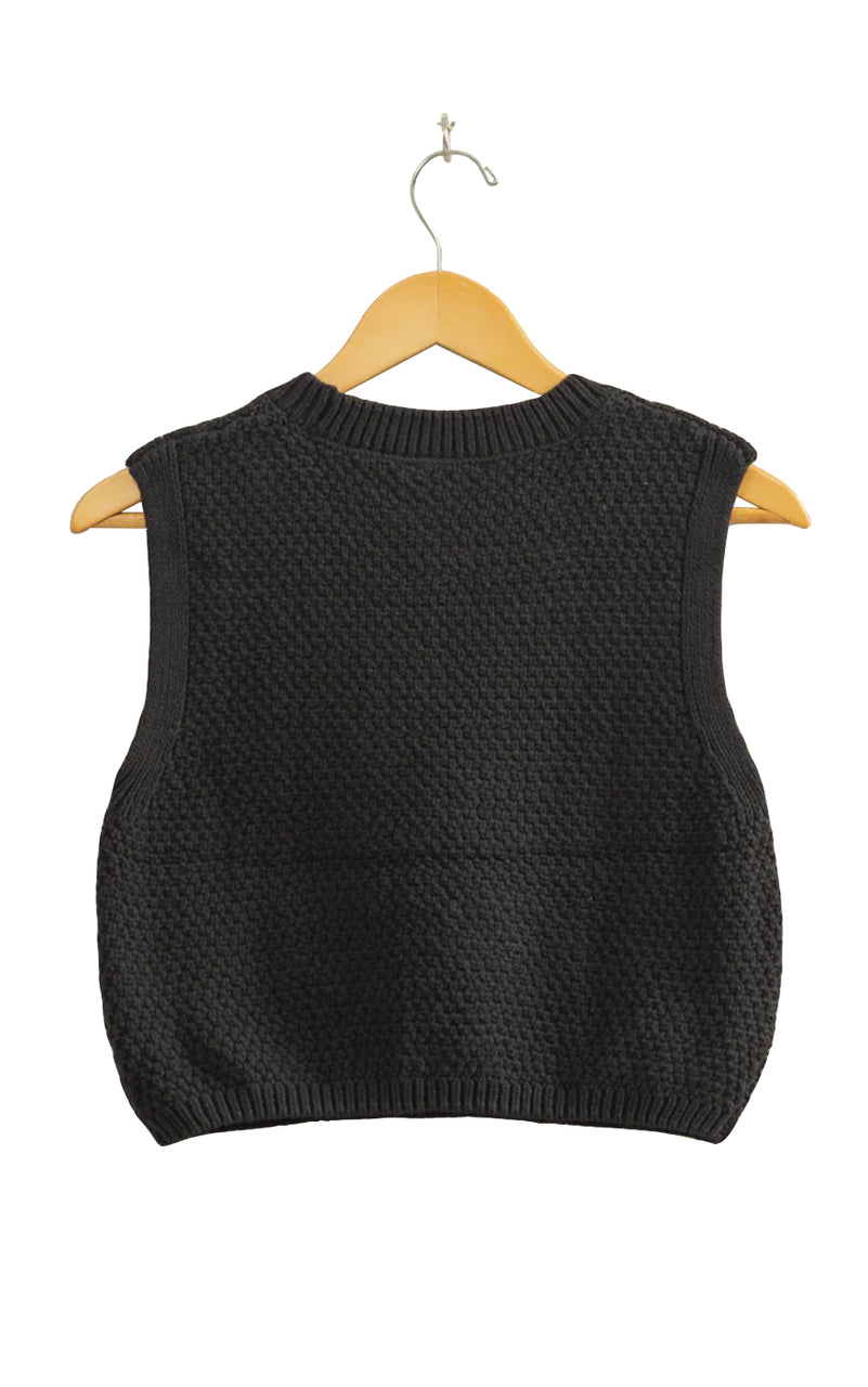 Emery Sweater Vest in Black