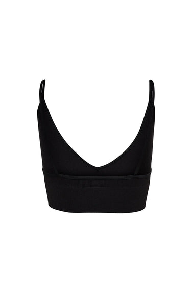 Vicky Rib Seamless V Bralette in Black