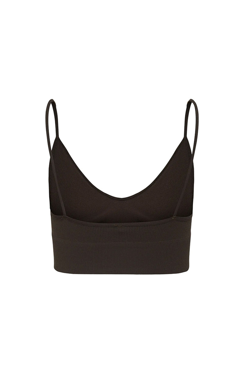 Vicky Rib Seamless V Bralette in Seal