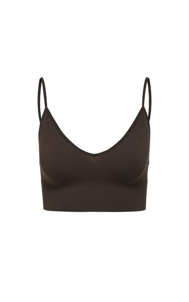 Vicky Rib Seamless V Bralette in Seal