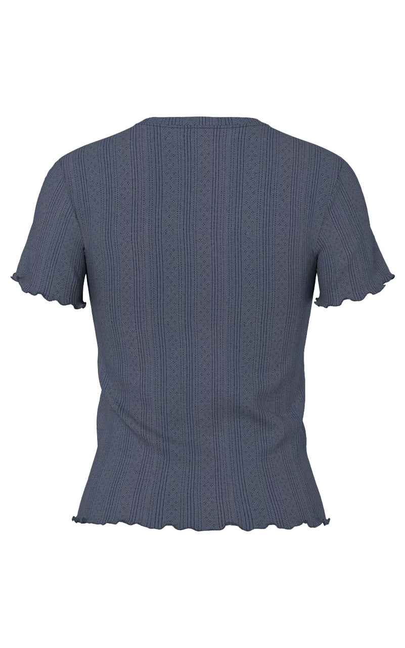 Marie Pointelle Tee in Ombre Blue