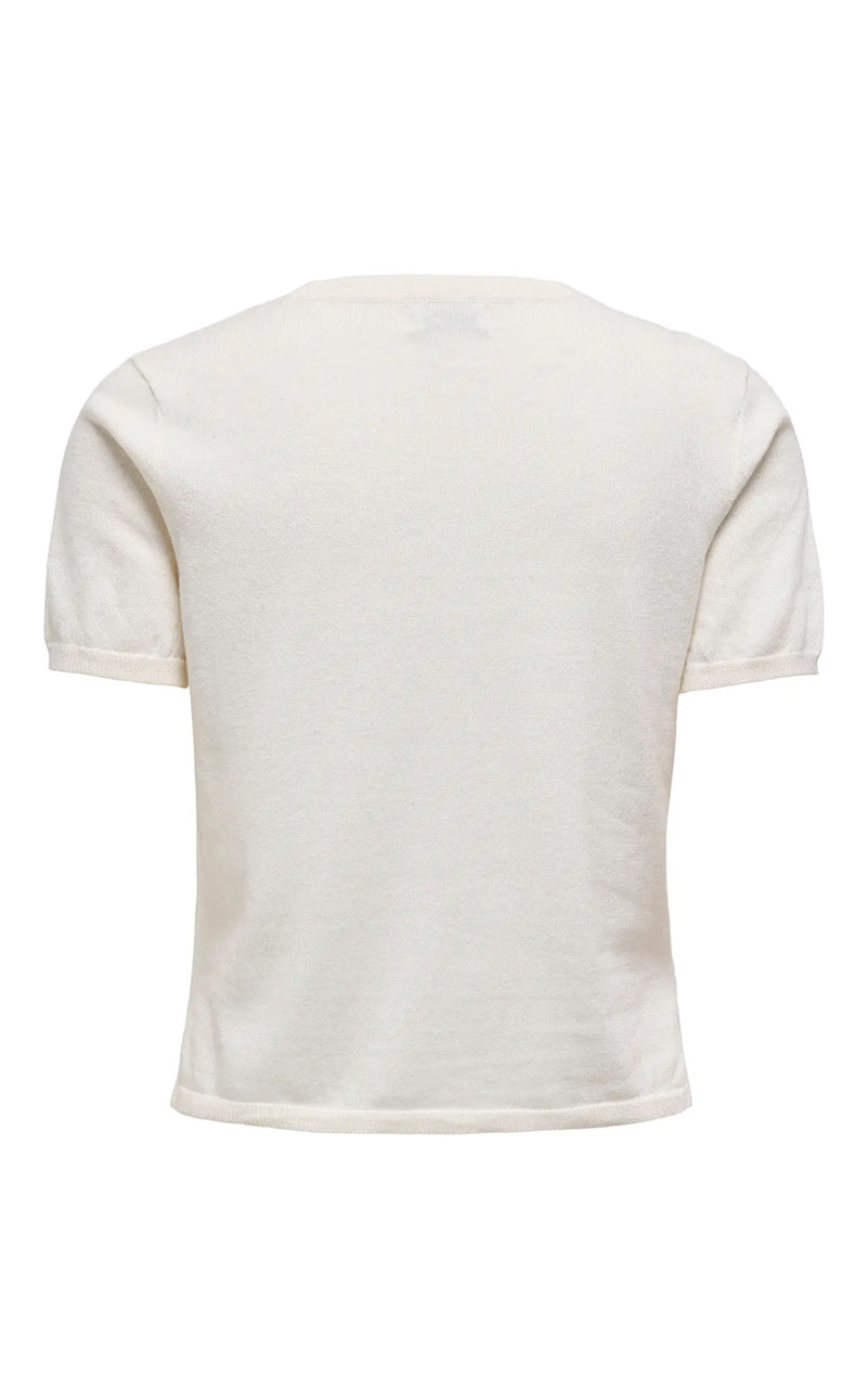 Bodil Short Sleeve Knit in Cloud Dancer