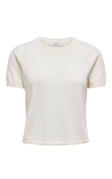Bodil Short Sleeve Knit in Cloud Dancer