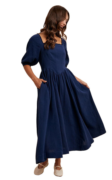Zuri Dress in Navy