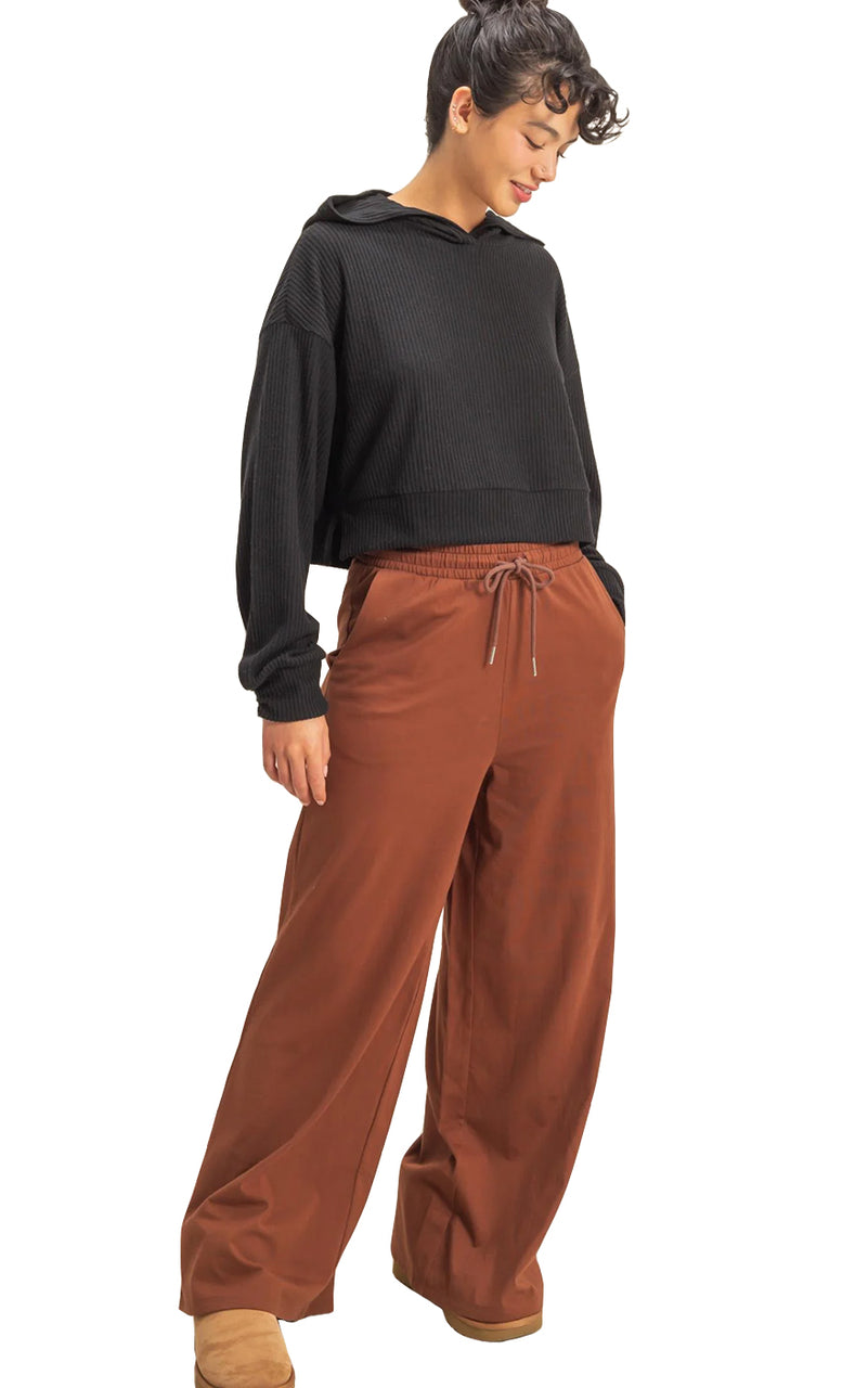 Cora Wide Leg Pants in Chestnut